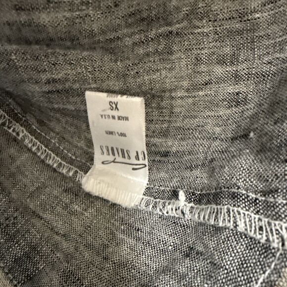 CP Shades 100% Linen Chambray Teton Tunic Blouse Dress Size XS Black Gray Top - Picture 5 of 13